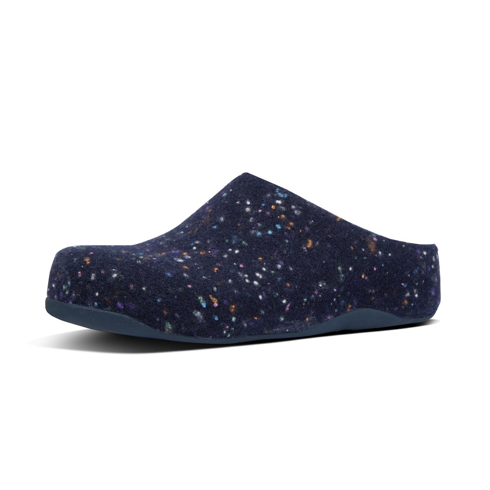 Fitflop Womens Clogs Navy - Shuv Felt - 65SGARZUX